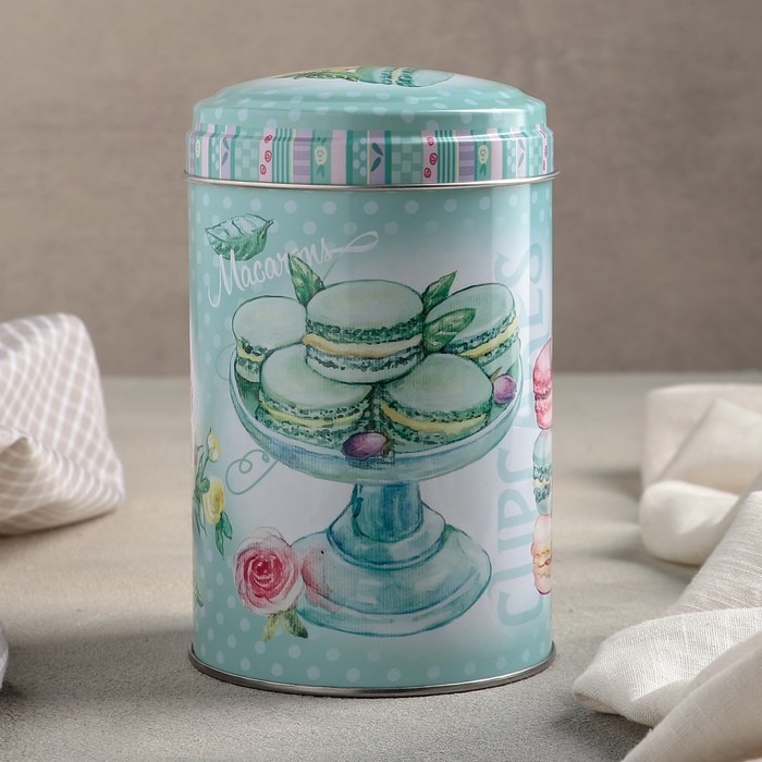 

Банка для сыпучих продуктов «Десерт мятный», 1,1 л, 10×14,5 см, круглая
