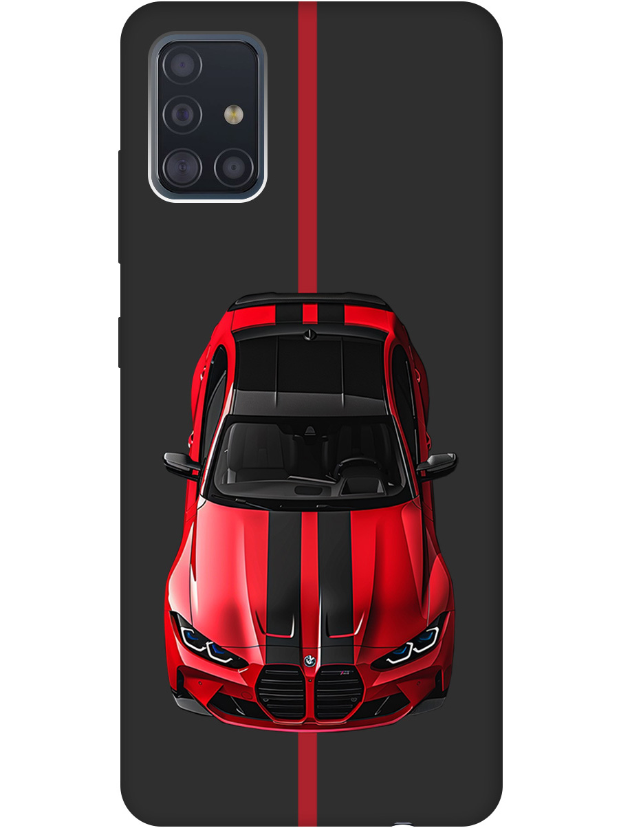 

Силиконовый чехол на Samsung Galaxy A51 с принтом "Красный БМВ" матовый черный, Черный;голубой, 722409151