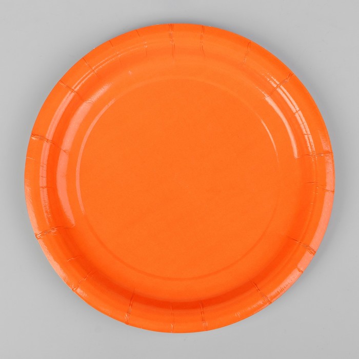

Тарелка бумажная, однотонная, цвет оранжевый(10 шт.)