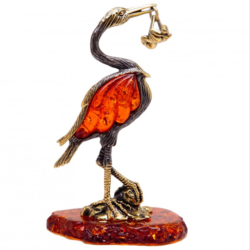 

Фигурка Аист с младенцем большой (янтарь коричневый, бронза) Хорошие Вещи 2548, 2548