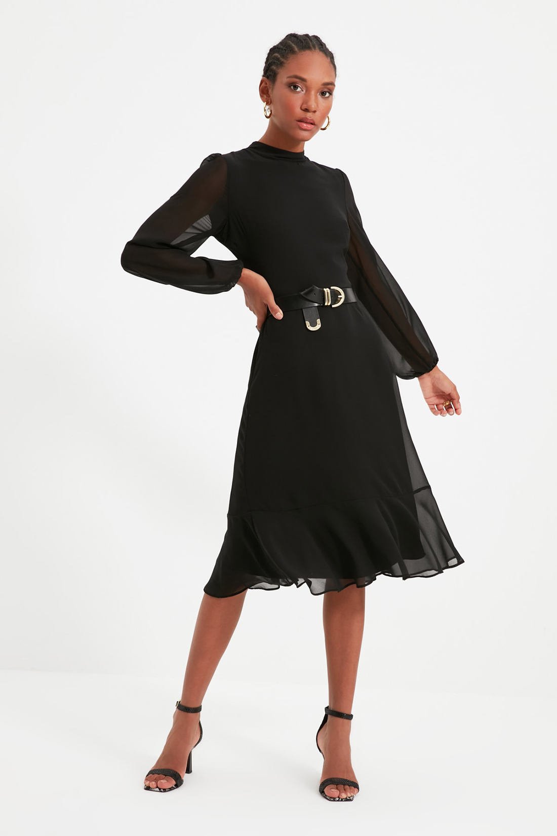 Платье женское Trendyol TWOAW20EL1313 черное 34 INT