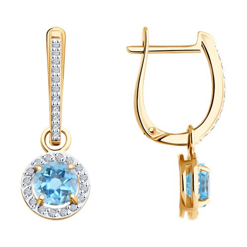 

Серьги из красного золота SOKOLOV 728787, фианит; топаз, 728787