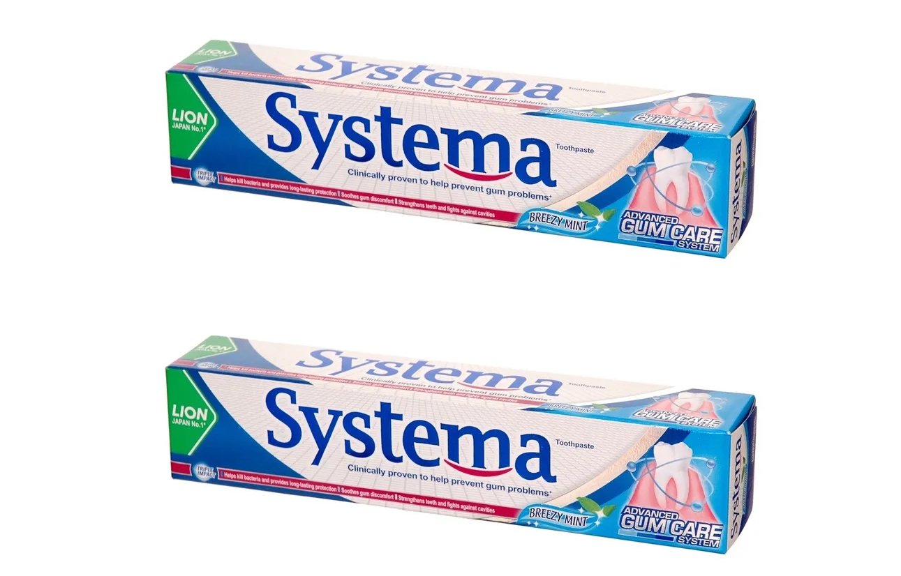 

Зубная паста Lion Systema Gum Care Toohtpaste Spring Breezy Mint свежий ментол 160 гх2 шт.
