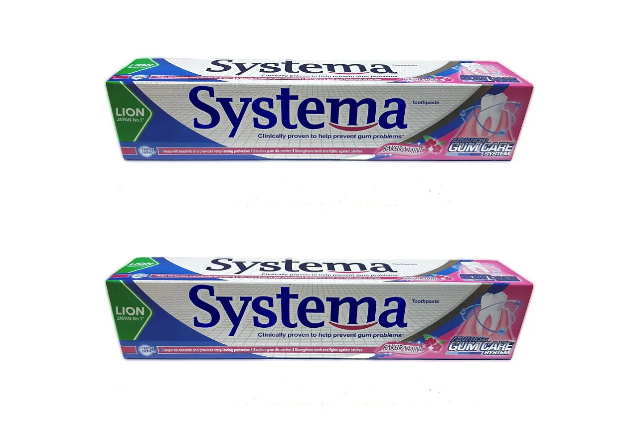 

Зубная паста Lion Systema Gum Care Toohtpaste Sakura Mint сакура и мята, 160 гх2 шт.