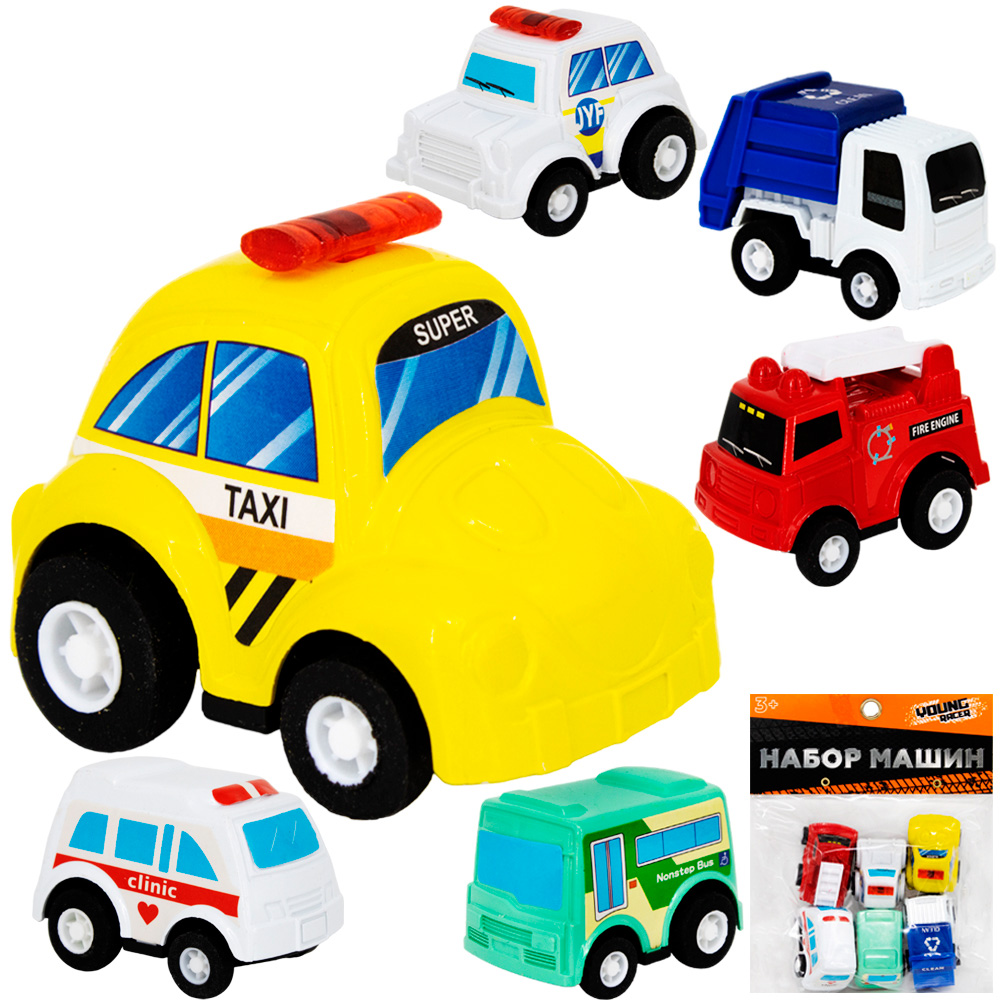 Набор машин Городская техника пластик в пакете, Young Racer