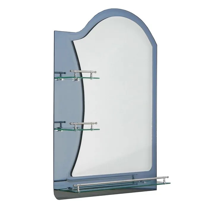 Accoona Зеркало в ванную комнату двухслойное Ассоona A623, 80?60 см, 3 полки, цвет сталь