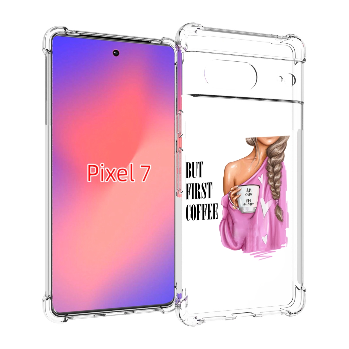 

Чехол Mypads Сначала-Кофе Для Google Pixel 7, Прозрачный, Tocco