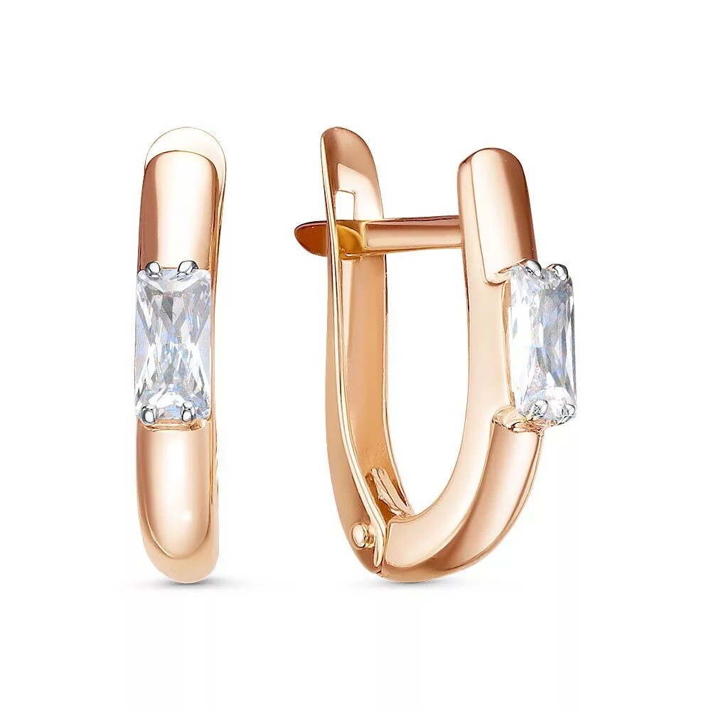 

Серьги из красного золота 585Gold 302007391, фианит, 302007391