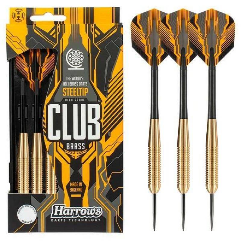 Дротики для дартс Harrows steeltip CLUB BRASS 21, золотистый, 3 шт.