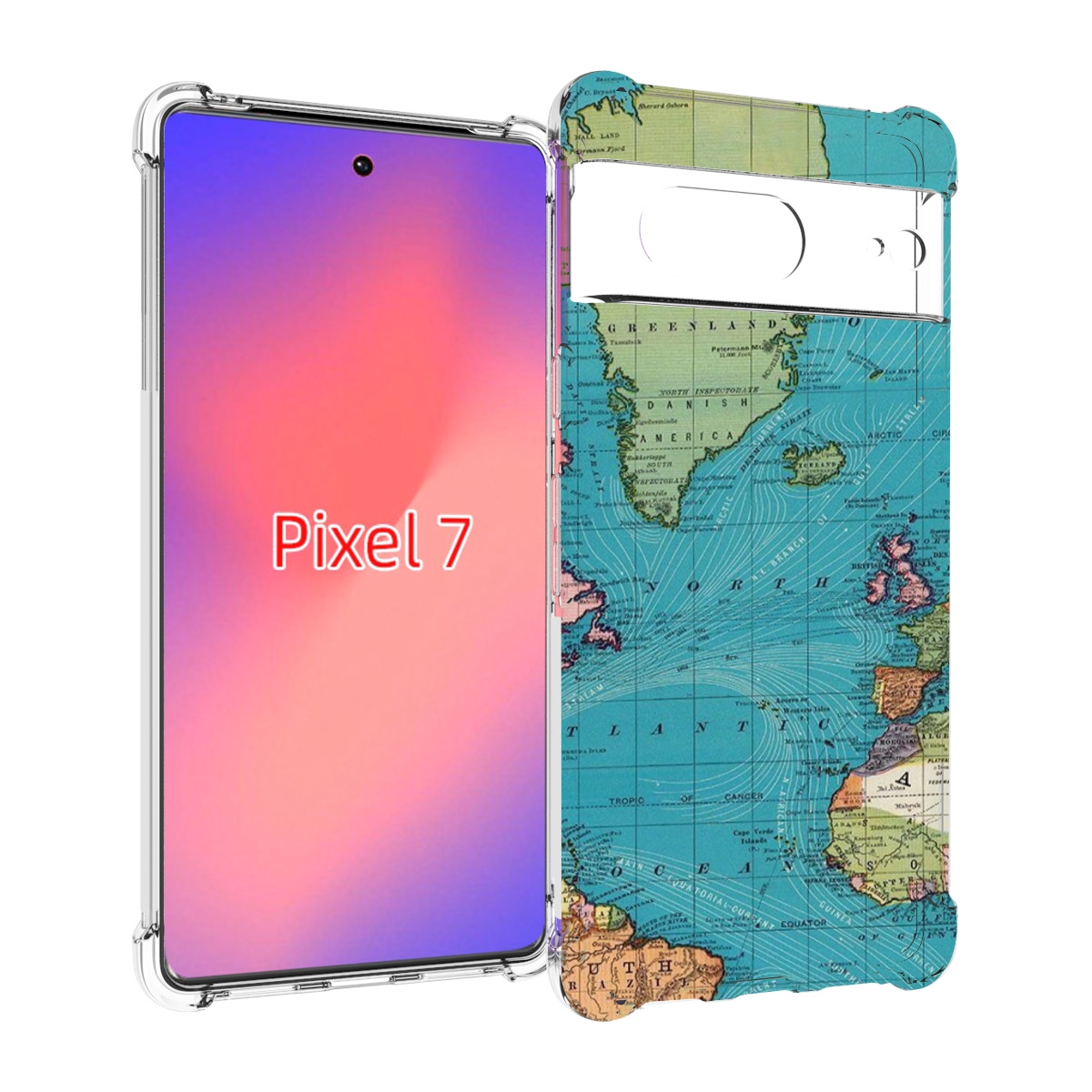 

Чехол Mypads Старая Карта Земли Для Google Pixel 7, Прозрачный, Tocco