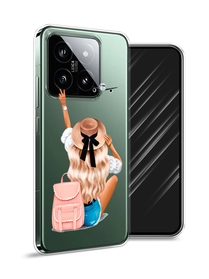 

Чехол Awog на Xiaomi 14 "Автостопом самолетом", Бежевый;белый, 320350-1