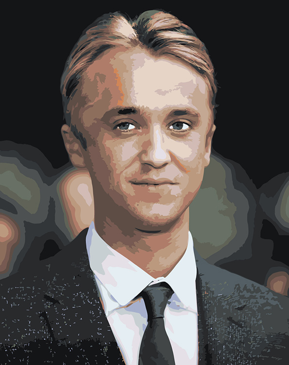 

Картина по номерам Цветное Гарри Поттер Драко Малфой - актер Том Фелтон 2