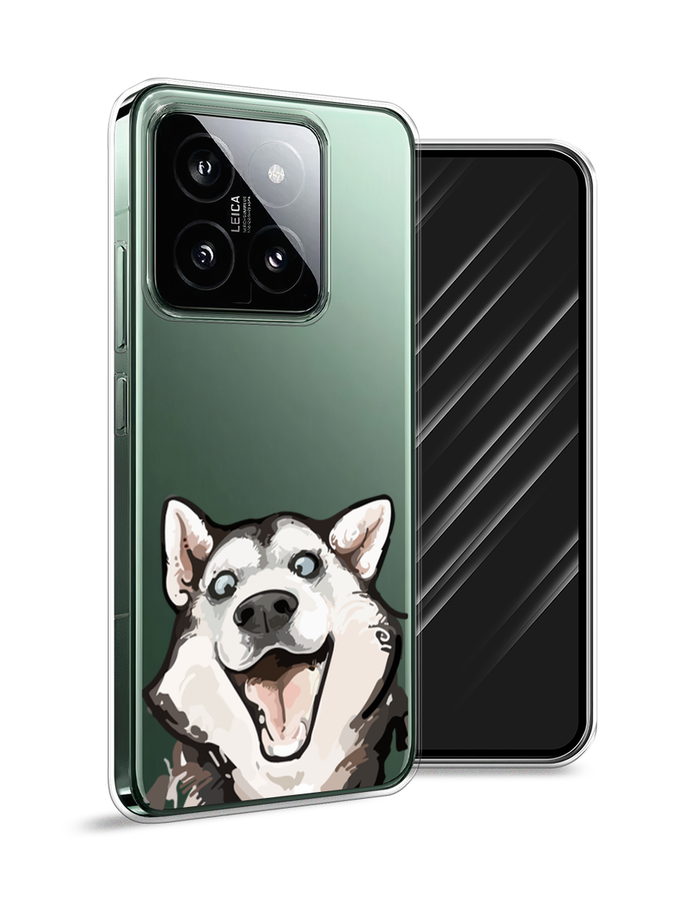 

Чехол Awog на Xiaomi 14 "Радостный хаски", Белый;голубой;черный, 320350-1