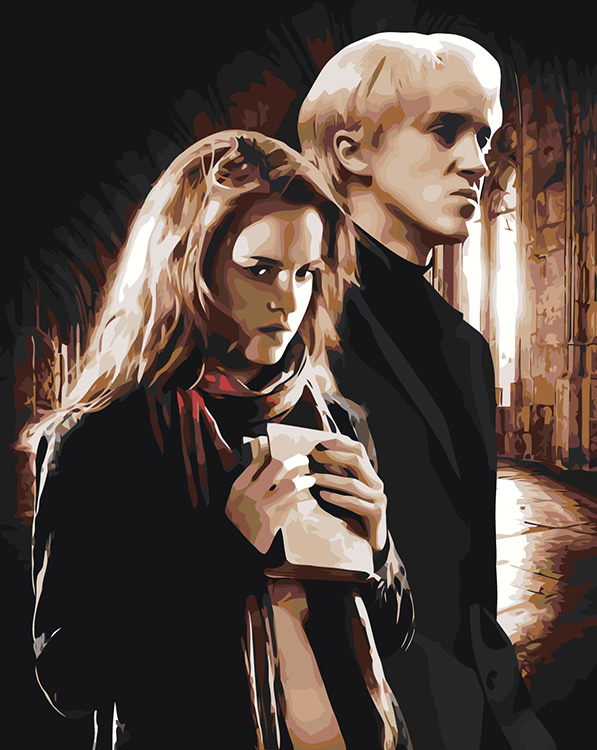 

Картина по номерам Цветное Гарри Поттер Драмиона - Драко Малфой и Гермиона 4