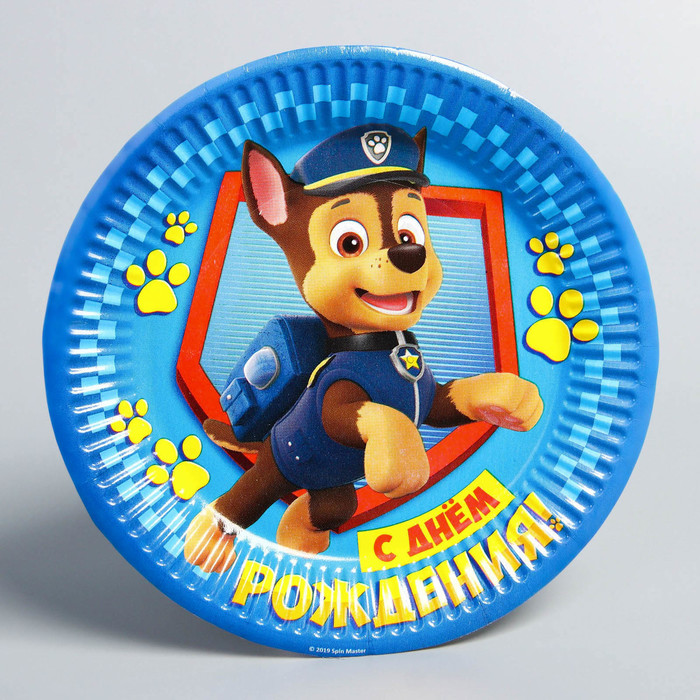 

Щенячий патруль. Тарелка бумажная "С Днем Рождения!", PAW Patrol(10 шт.), Разноцветный