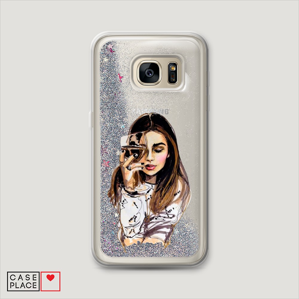 

Чехол Awog на Samsung Galaxy S6 "Девушка с бокалом", Разноцветный, 24391-1