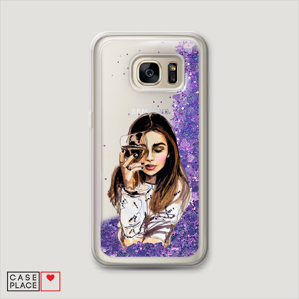 

Чехол Awog на Samsung Galaxy S6 "Девушка с бокалом", Разноцветный, 24392-1
