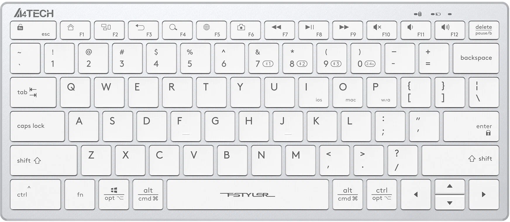 

Беспроводная клавиатура A4Tech Fstyler FBX51C White (1678100), Fstyler FBX51C