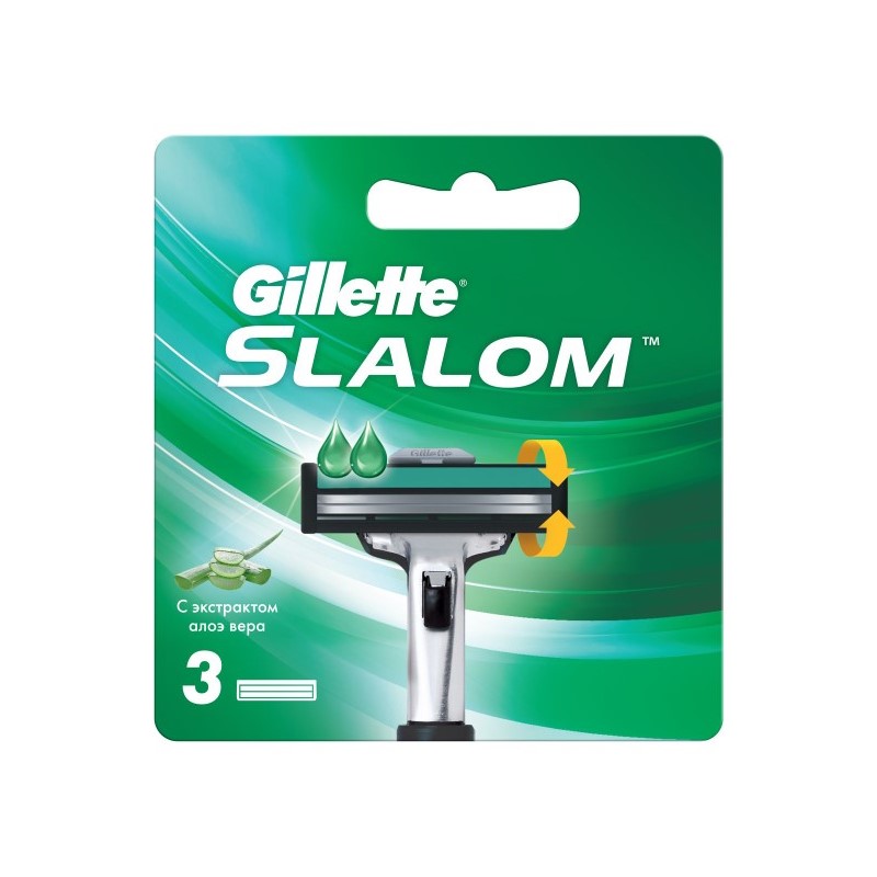 Сменные кассеты Gillette Slalom 3 шт сменные кассеты для бритв gillette slalom plus для мужчин 5 шт