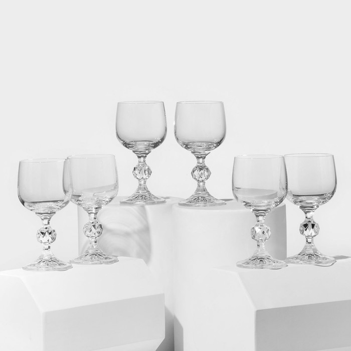 Bohemia Crystal Набор бокалов для вина «Клаудия», стеклянный, 150 мл, 6 шт