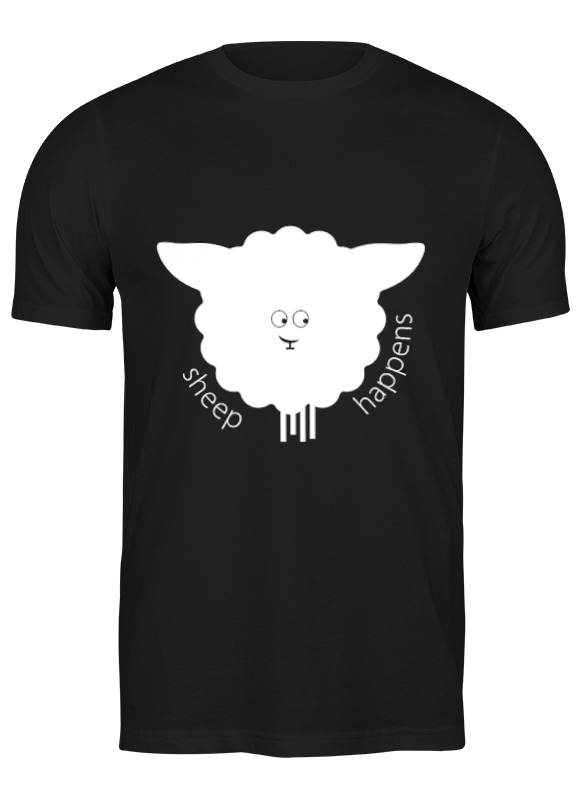 

Футболка мужская Printio Round sheep black черная M, Черный, Round sheep black