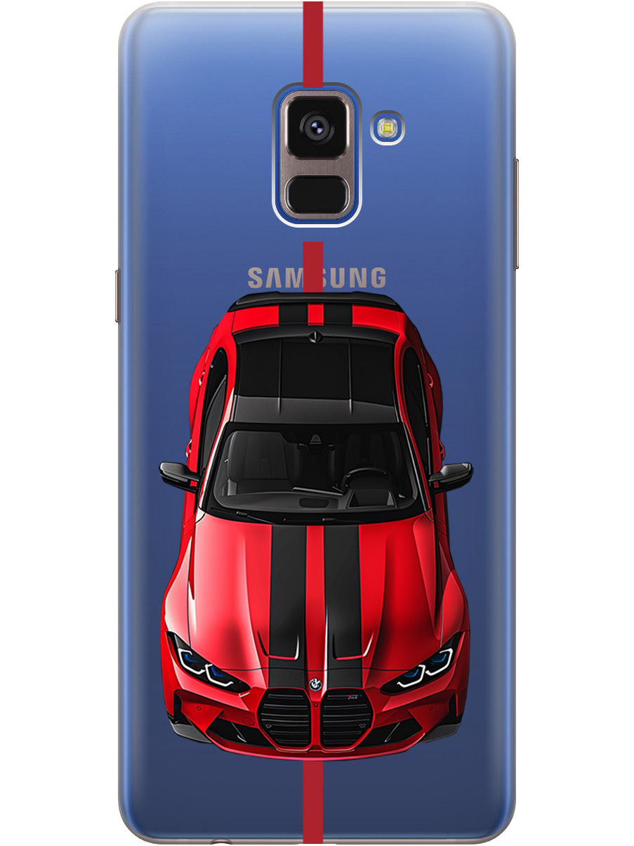 

Силиконовый чехол на Samsung Galaxy A8+ (2018) с принтом "Красный БМВ", Прозрачный;голубой, 716847651