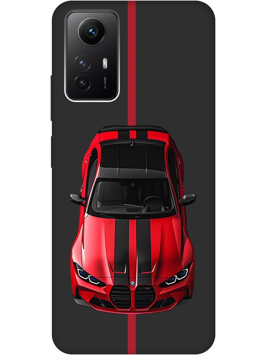 

Силиконовый чехол на Xiaomi Redmi Note 12s с принтом "Красный БМВ" матовый черный, Черный;голубой, 778676951