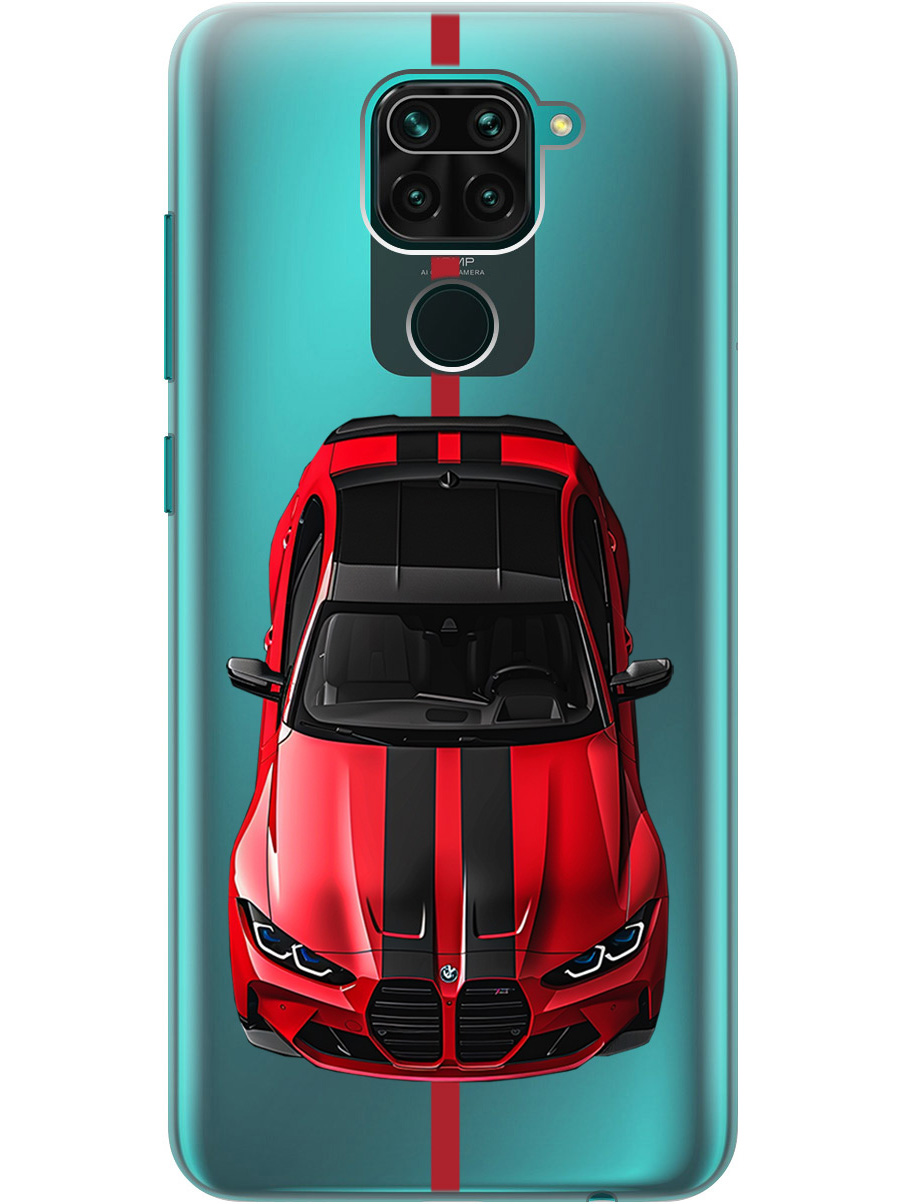 

Силиконовый чехол на Xiaomi Redmi Note 9 с принтом "Красный БМВ", Прозрачный;голубой, 723101351