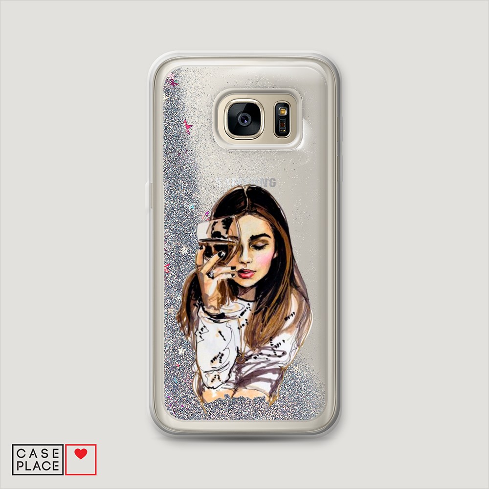 

Чехол Awog на Samsung Galaxy S6 Edge "Девушка с бокалом", Разноцветный, 24491-1