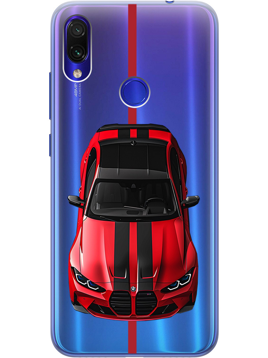 

Силиконовый чехол на Xiaomi Redmi Note 7/Note 7 Pro с принтом "Красный БМВ", Прозрачный;голубой, 720434951