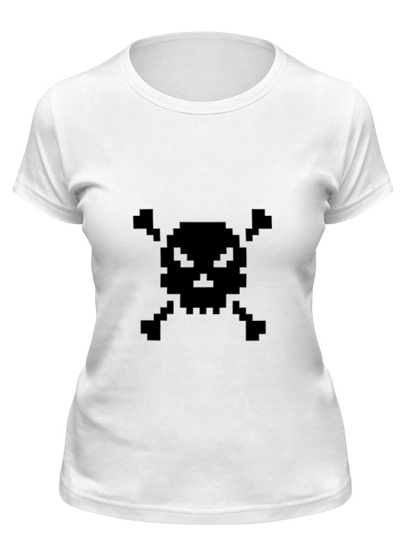 

Футболка женская Printio Pixel art skull белая M, Белый, Pixel art skull