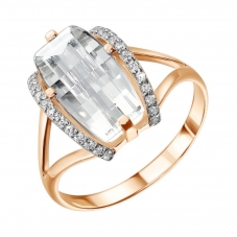 

Кольцо из золота р. 18 ALORIS 1450ГхКцб, фианит\горный хрусталь, 1450ГхКцб