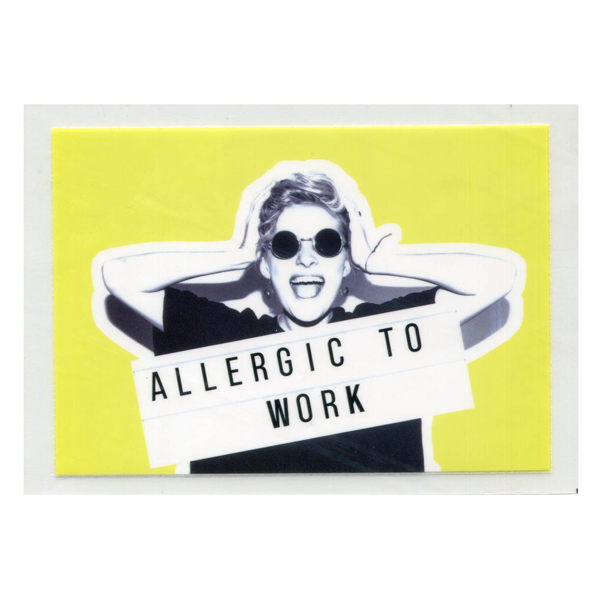 

Термотрансфер Allergic to work 12*16см