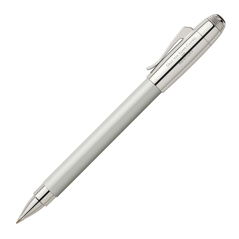 Ручка-роллер Faber-Castell Graf von Bentley White Satin, черная, подарочная упаковка