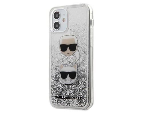 фото Чехол karl lagerfeld liquid glitter karl and choupette heads hard для iphone 12 pro max