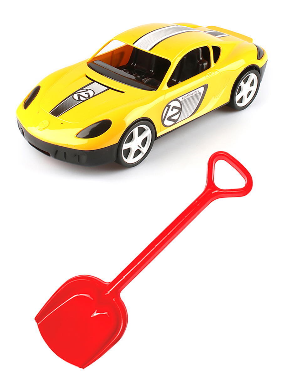 Набор развивающий Karolina Toys Автомобиль желтый+ Лопатка 50 см.красная 40-0014+16-5391 автомобиль легион 3 желтый 76038