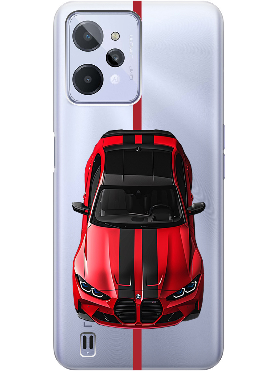 

Силиконовый чехол на Realme C31 с принтом "Красный БМВ", Прозрачный;голубой, 766400351