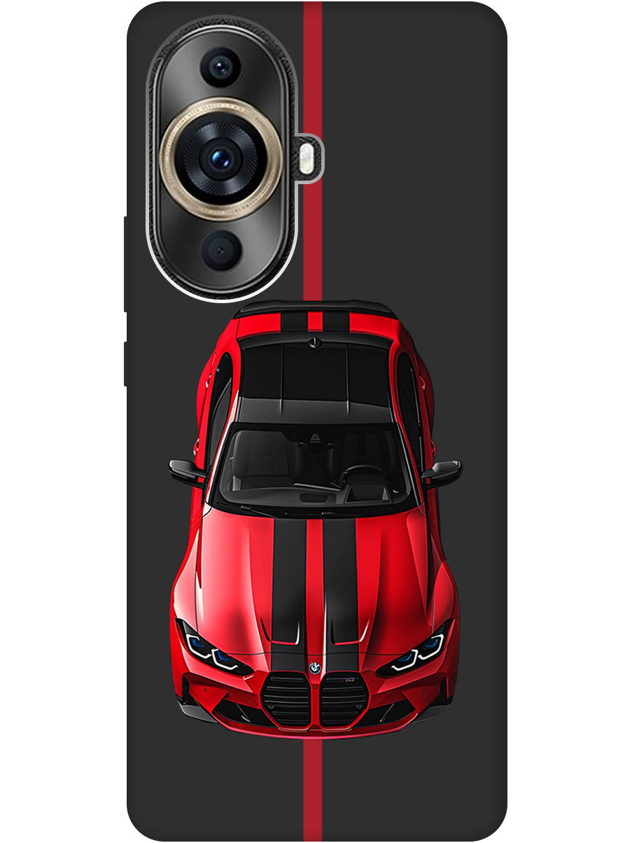 

Силиконовый чехол на Huawei nova 11 Pro/Ultra с принтом "Красный БМВ" матовый черный, Черный;голубой, 769390251