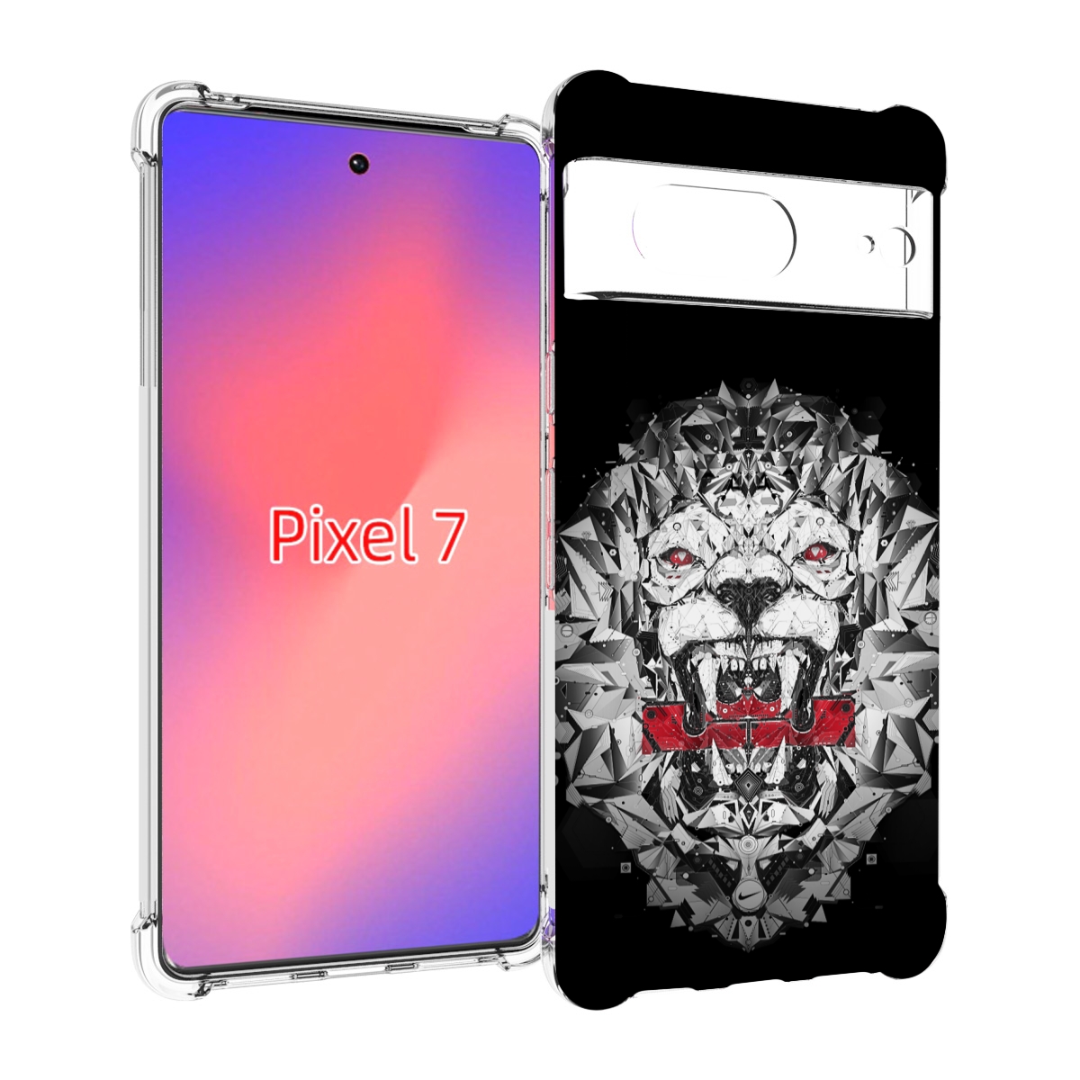 

Чехол Mypads Тигр-С-Гранями-Черно-Белый Для Google Pixel 7, Прозрачный, Tocco