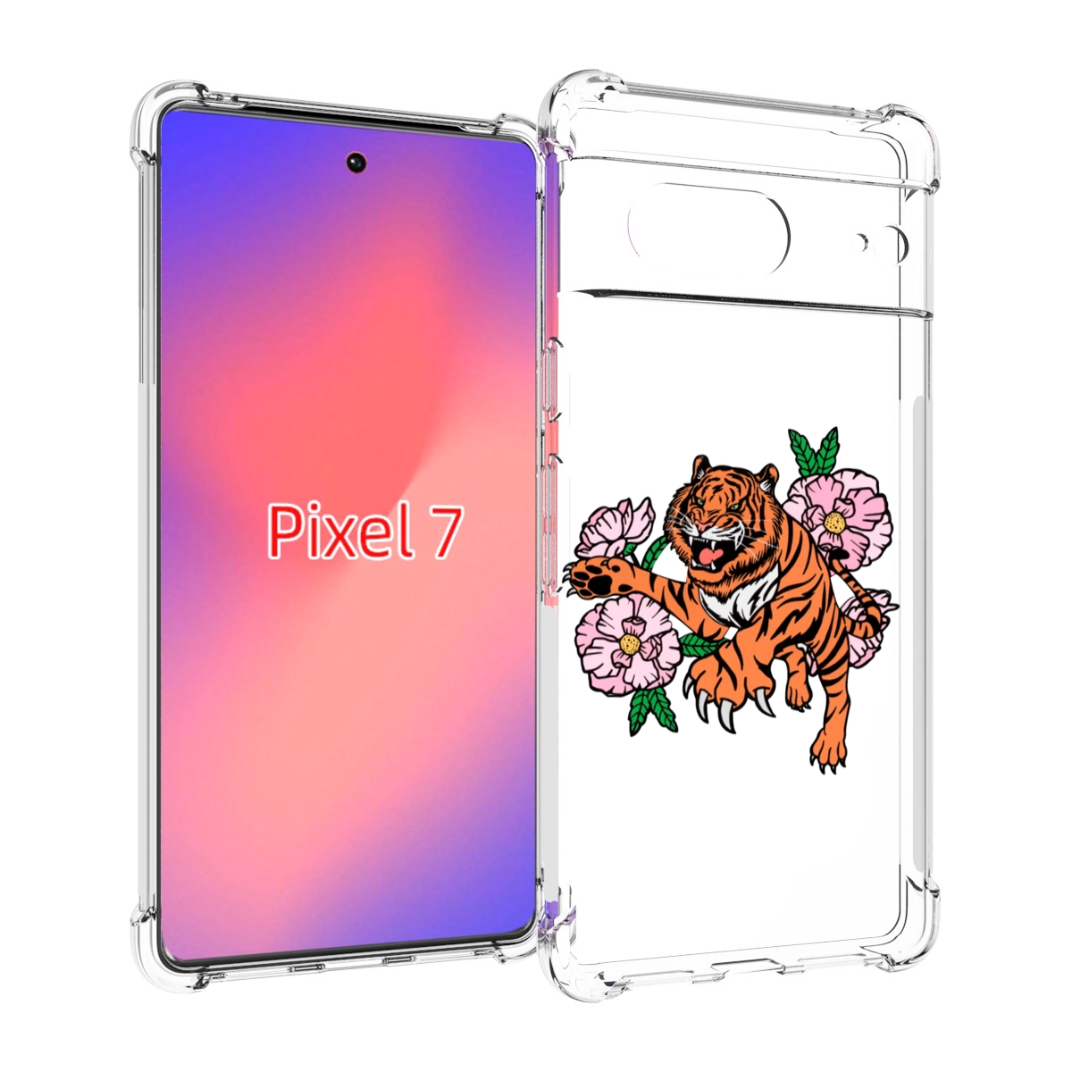 

Чехол Mypads Тигры-Цветочные Для Google Pixel 7, Прозрачный, Tocco