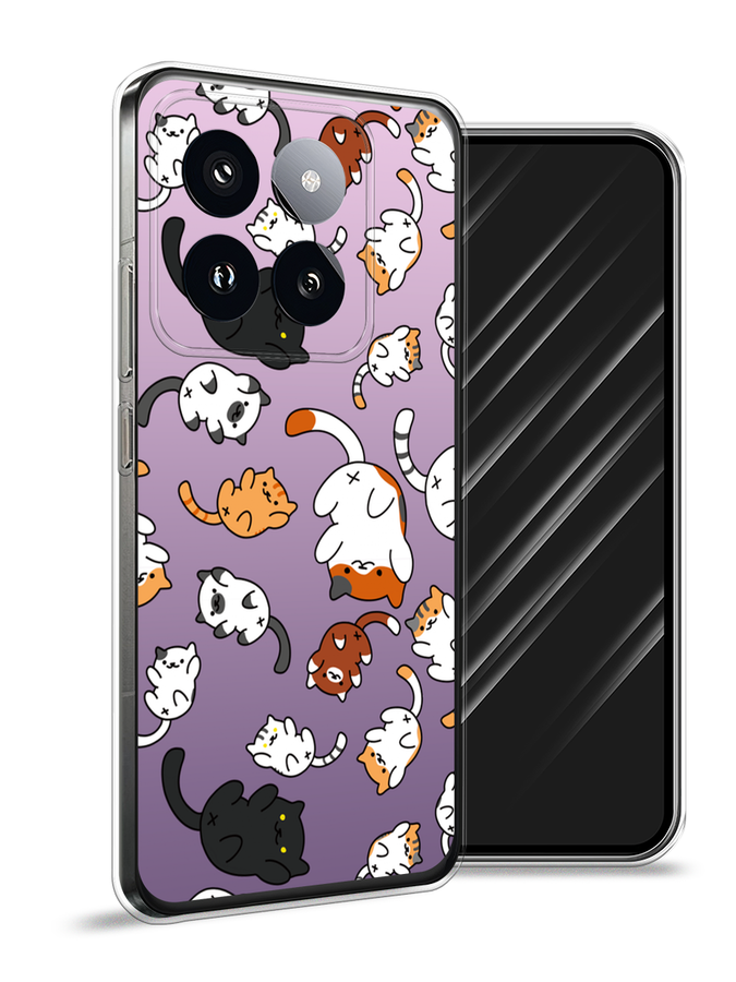 

Чехол Awog на Xiaomi 14 Pro "Котопад", Фиолетовый;белый, 320450-1