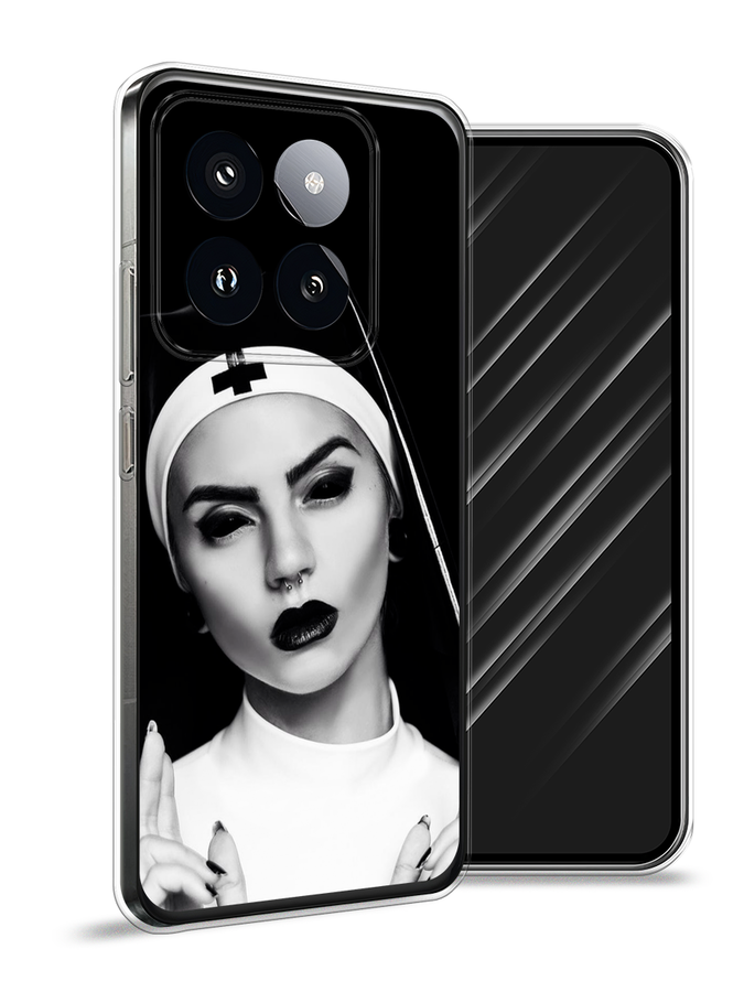 

Чехол Awog на Xiaomi 14 Pro "Черная монашка", Серый;черный, 320450-1
