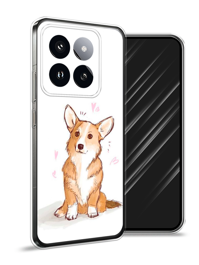 

Чехол Awog на Xiaomi 14 Pro "Корги любовь", Бежевый;белый, 320450-1