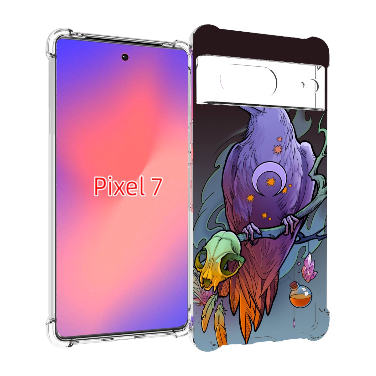 

Чехол Mypads Фиолетовый Ворон На Ветке Для Google Pixel 7, Прозрачный, Tocco
