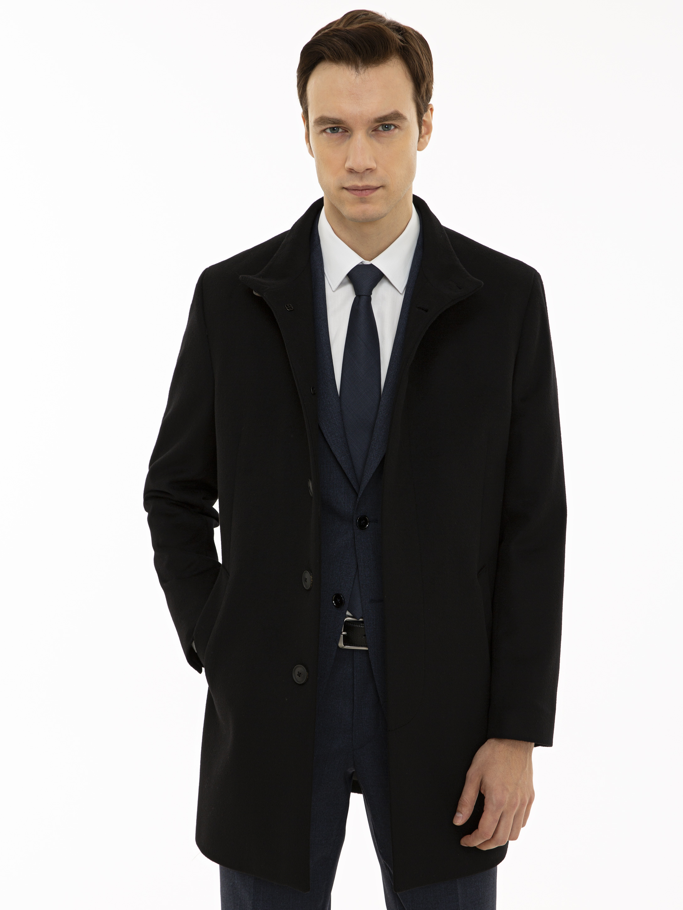 Пальто мужское Cacharel G051SZ0KS0ERICTA черное 54 RU