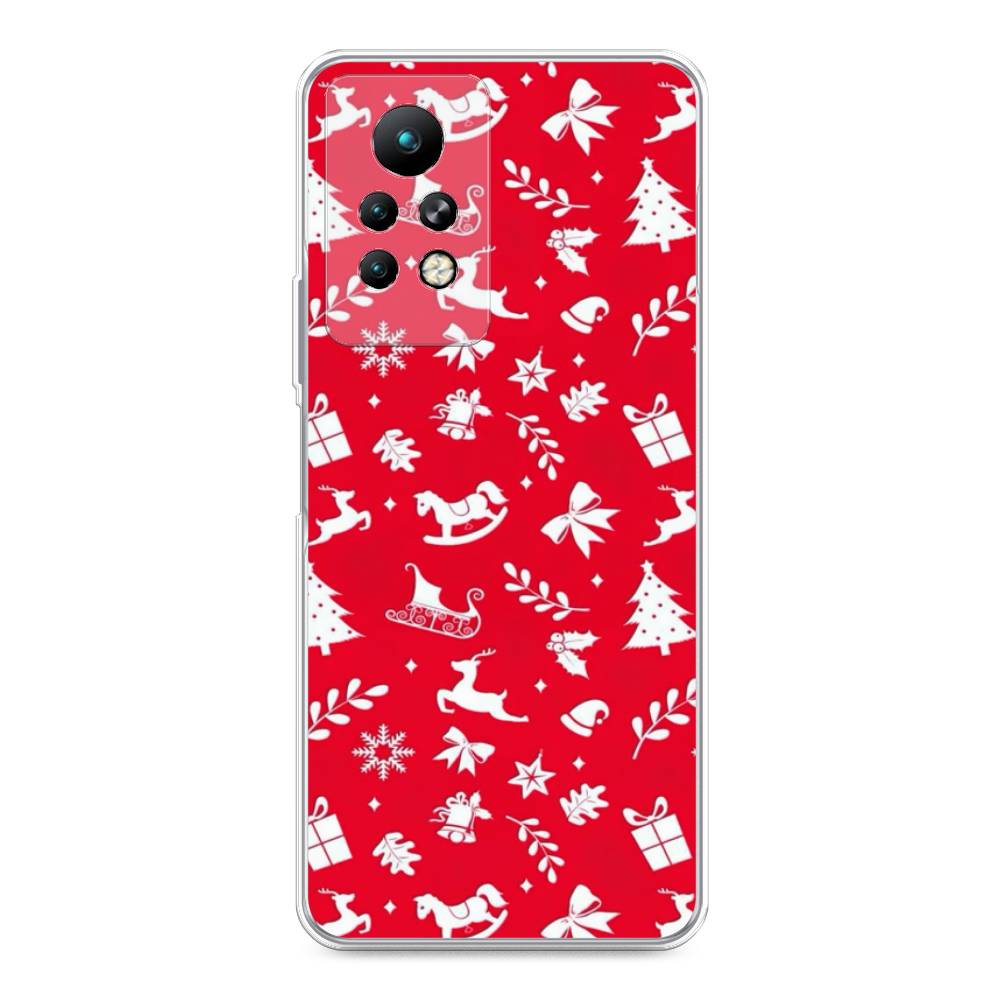 

Чехол для Infinix Note 11 Pro "Красный новогодний фон", Красный;белый, 3100550-5