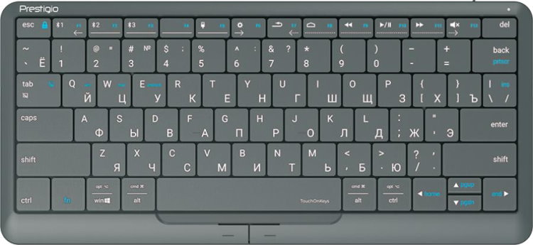 фото Беспроводная клавиатура prestigio click & touch 2 gray (pskey2sgru)