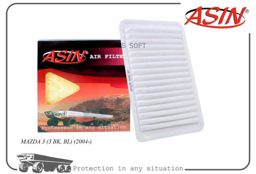 

Фильтр Воздушный Mazda 3 (Bk. Bl) 03-13, 2 (De) 07-14 (1.3-1.6) Asin Asinfa2662