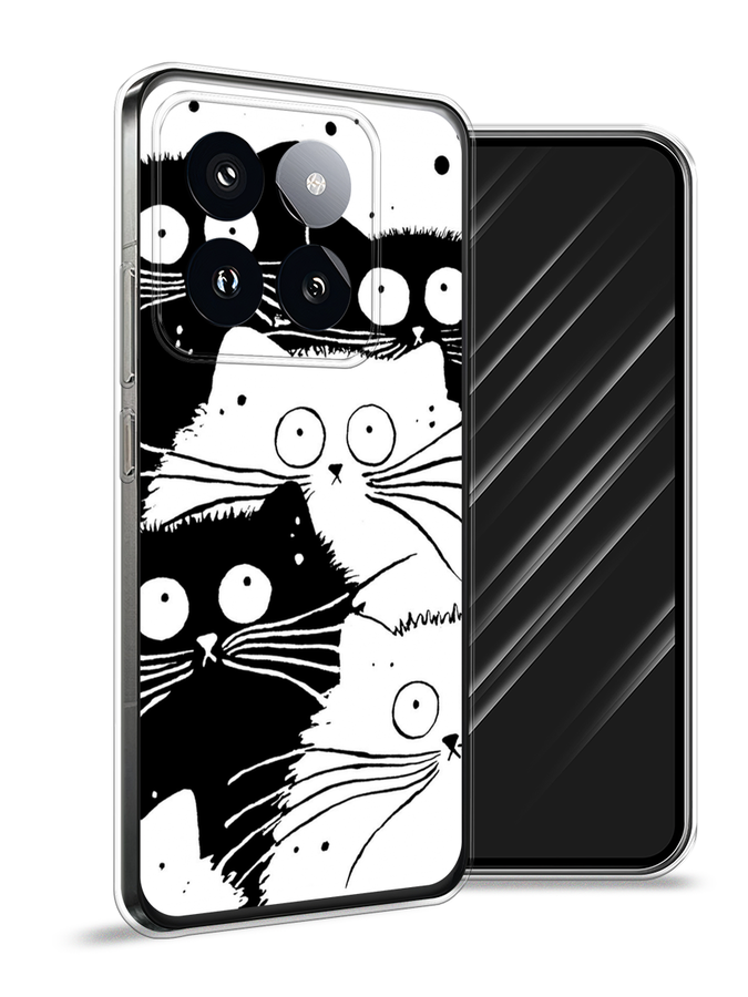 

Чехол Awog на Xiaomi 14 Pro "Коты черно-белые", Черный;белый, 320450-1