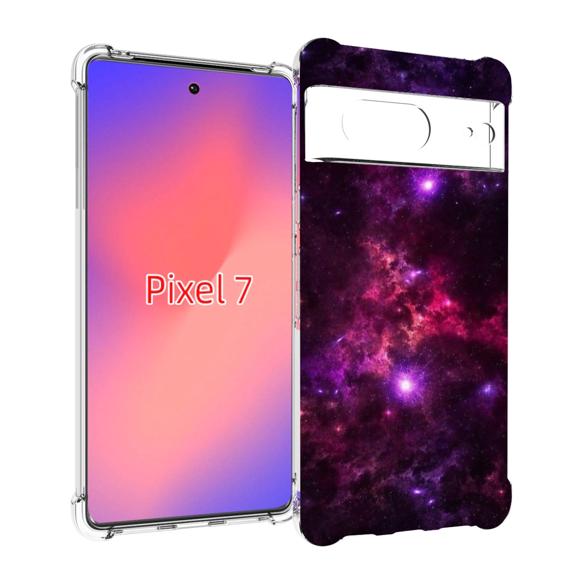 

Чехол Mypads Фиолетовый-Космос-С-Облаками Для Google Pixel 7, Прозрачный, Tocco